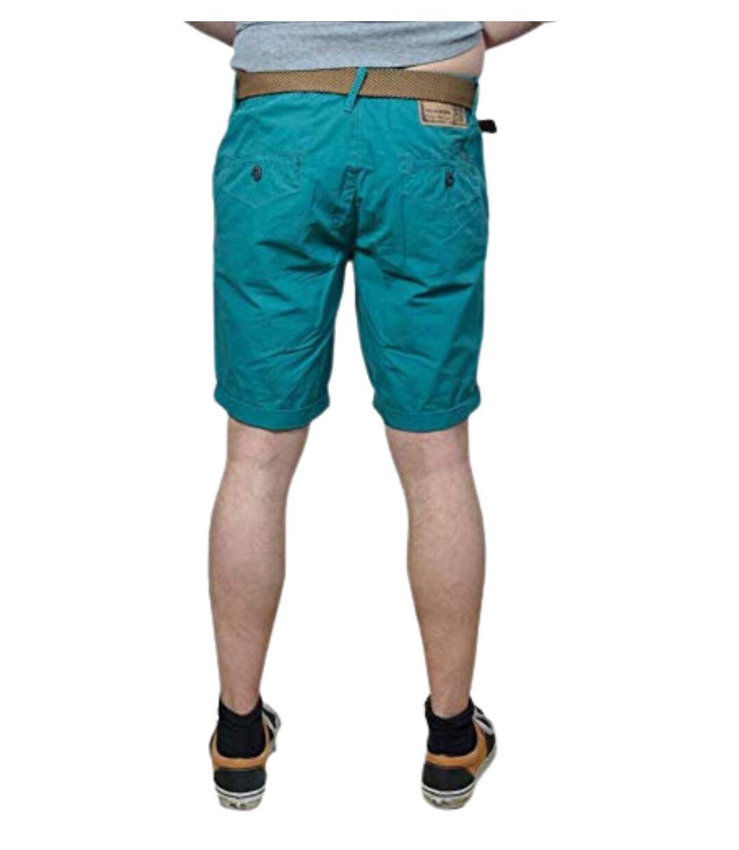 Bermuda homme avec ceinture coupe droite - Couleur vert