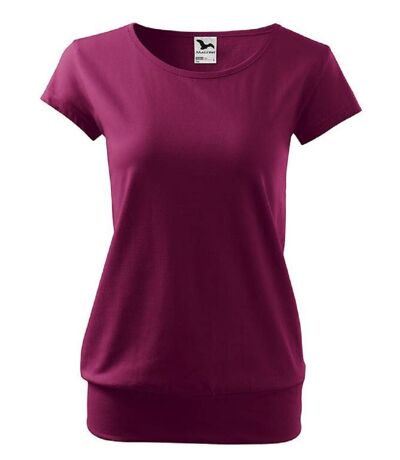 T-shirt style silhouette fluide - Femme - MF120 - rouge rhododendron