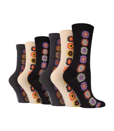 6 Pairs Ladies Multipack of Novelty Design Knitted Boot Socks | Autumn Socks