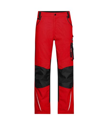 Pantalon De Travail Homme Rouge Noir James And Nicholson