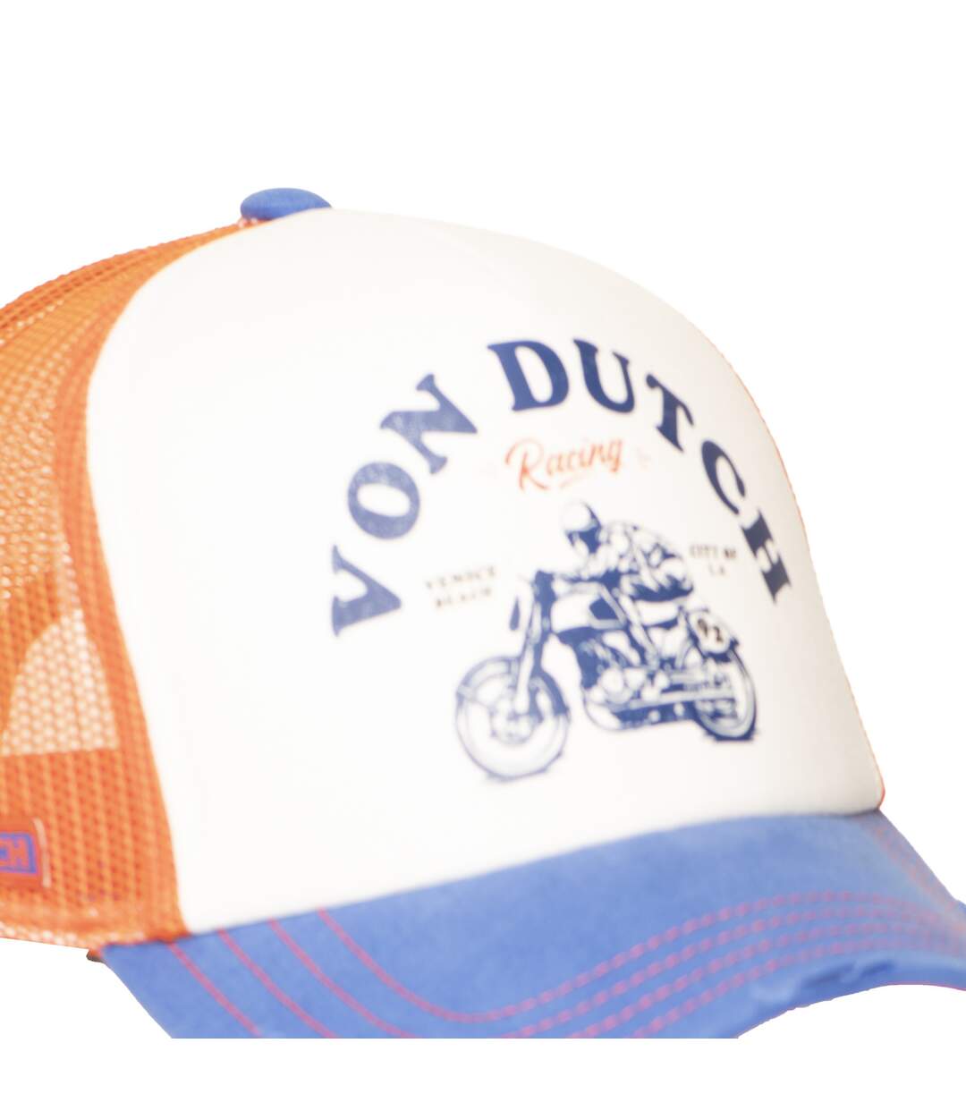 Casquette trucker avec filet effet usé avec print Crew Racing Vondutch-3