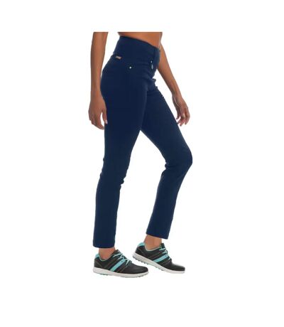 Womens/ladies Quick Dry Stretch Trousers Dark Navy Island Green