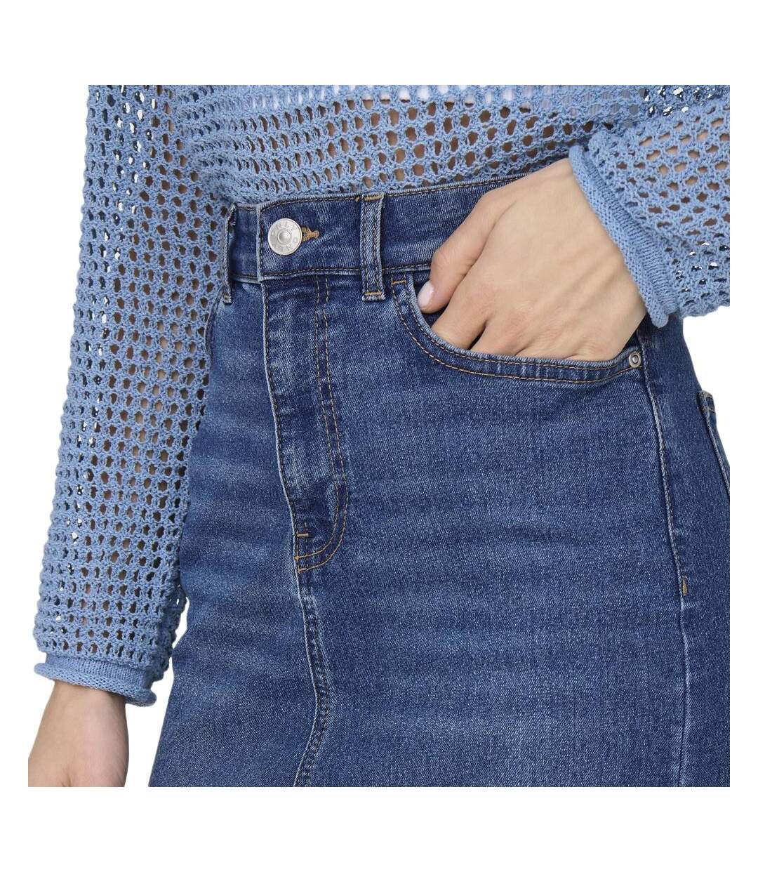 Jupe mi-longue bleu femme only marcella - l-3