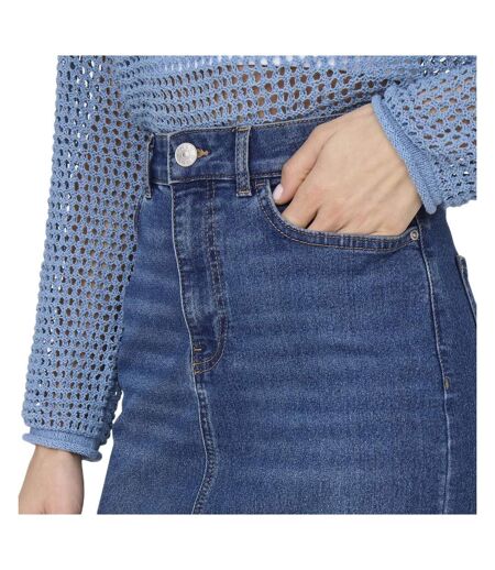 Jupe mi-longue bleu femme only marcella - l