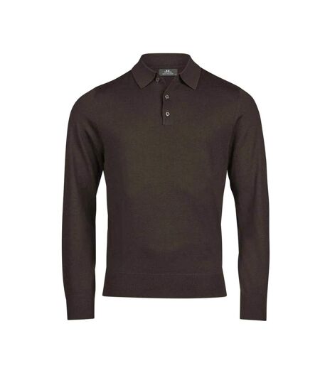 Polo Manches Longues Homme Marron Tee Jays