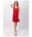 Robe courte casual chic SYLVIA imprimé floral rouge Coton Du Monde