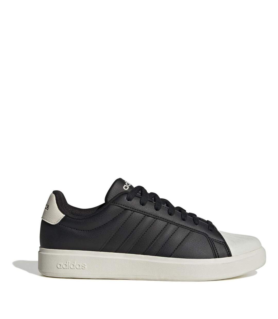 Mens Streettalk Low Lace Up Trainers Core Black White Adidas-1