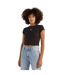 Womens/ladies Mono Ribbed Crop T-shirt Black Calvin Klein-2