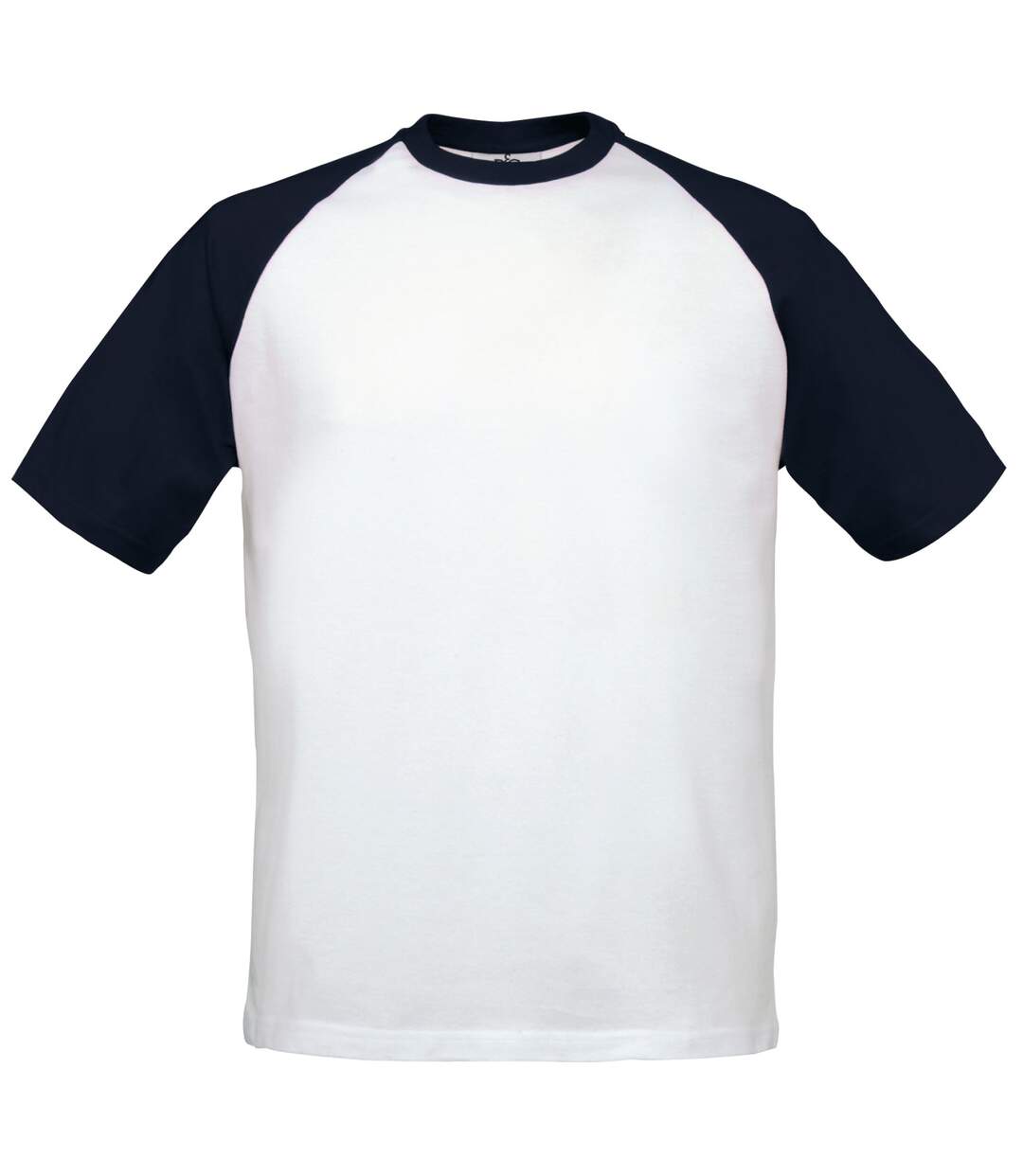 T-shirt homme blanc / bleu marine B&C-1