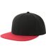 Contrast Sustainable Flat Peak Snapback Cap Black Red Atlantis-2