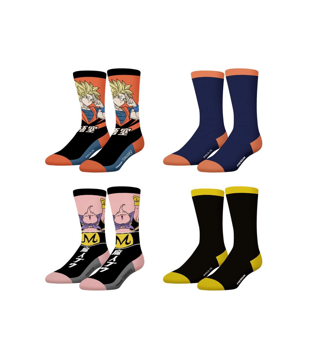 Lot de 4 paires de chaussettes Homme Dragon Ball Z Songoku Buu Freegun