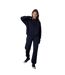 Womens/ladies Fleece Hoodie Navy Velvet By Graham & Spencer-3