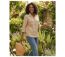 Chemisier Femme Beige Lin et Coton Manches Retroussables-4