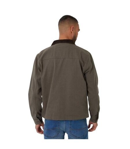 Mens Corduroy Utility Jacket Khaki Green Threadbare