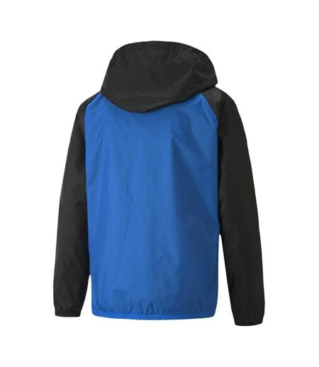 Mens Teamliga Colour Block Anorak Electric Blue Black Puma