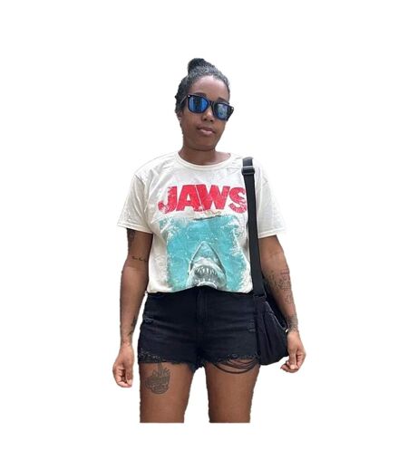 T-shirt Motif/style Poster Du Film Adulte Beige Jaws