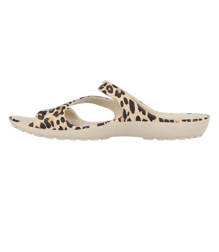 Womens/ladies Leopard Print Sandals Beige Black Hot Tuna