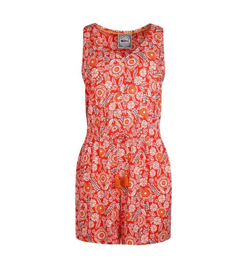 Womens/ladies mare printed playsuit tango red Weird Fish