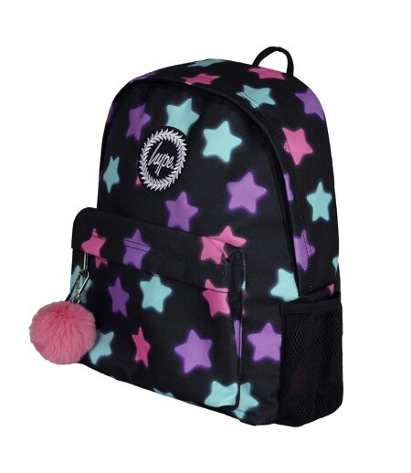 Unisex Black Star Print Backpack with Padded Straps | School Travel Bag