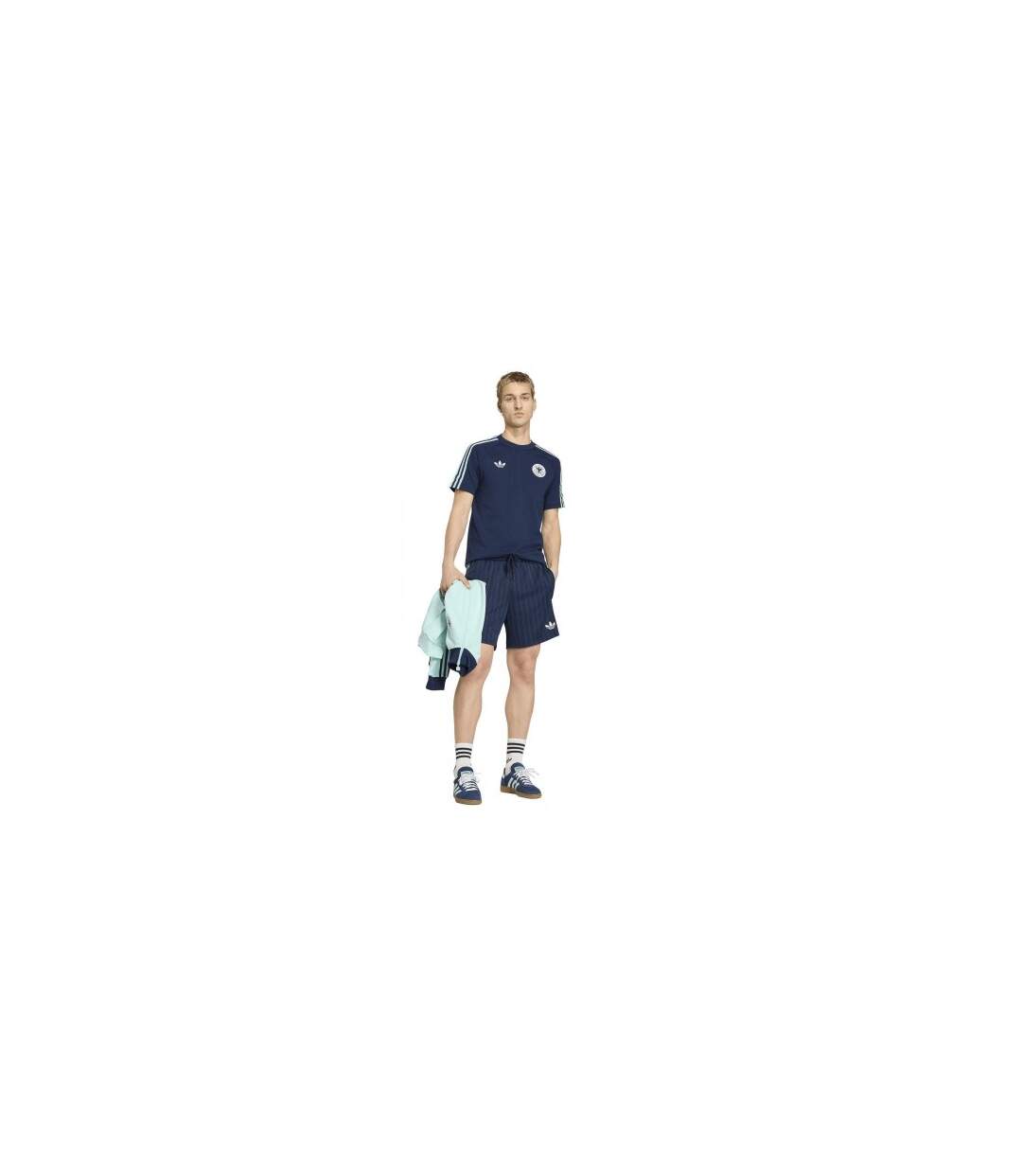 Mens Germany Dfb Structured Relaxed Fit Football Shorts Navy Black Adidas-1