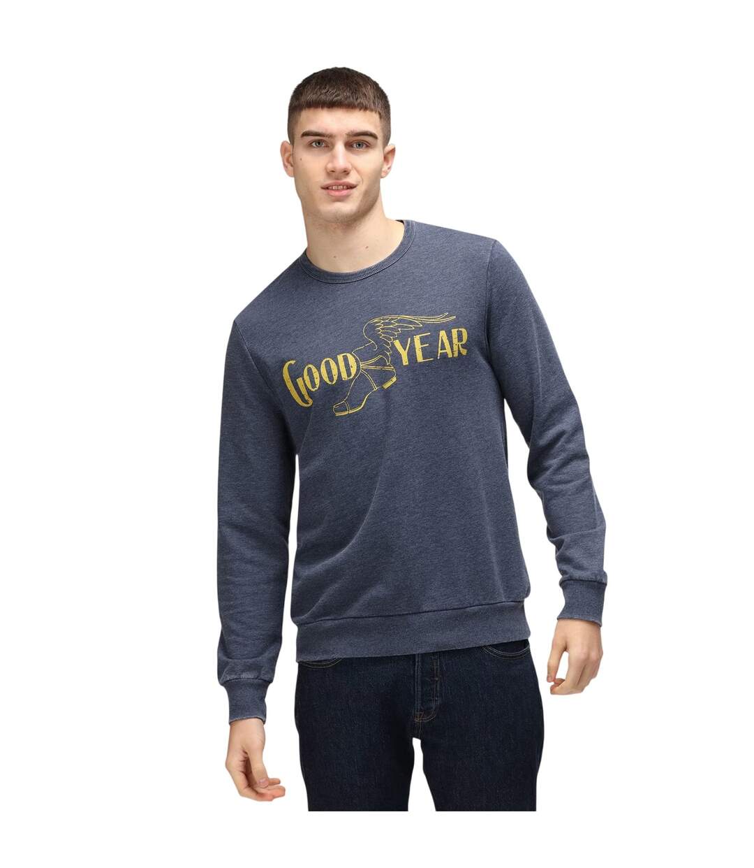 Sweat Motif/style Logo Homme Bleu Goodyear-4