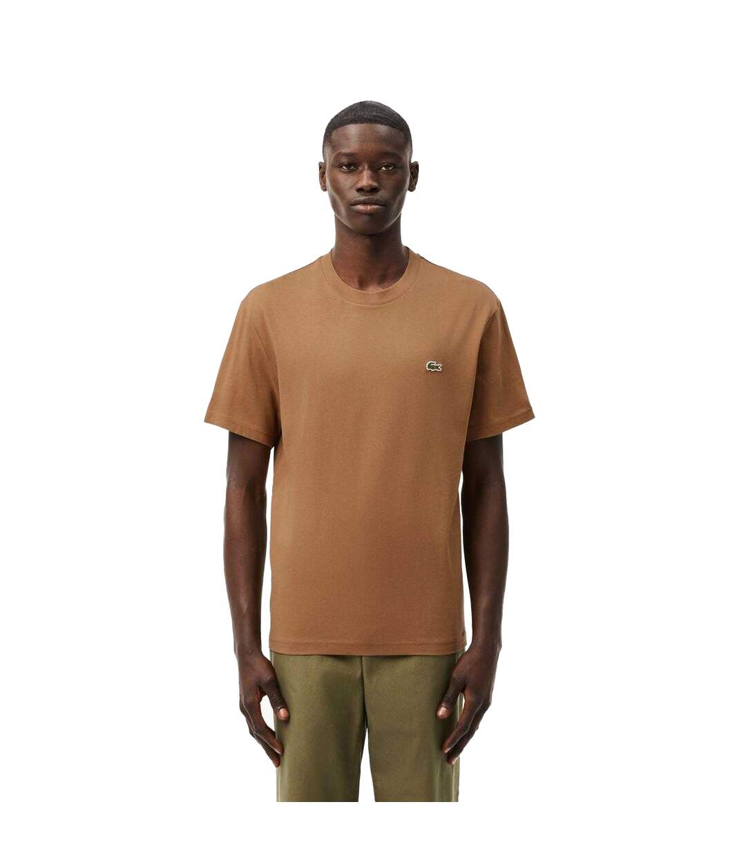 T-shirt Style Logo Brodé Homme Marron Lacoste-1