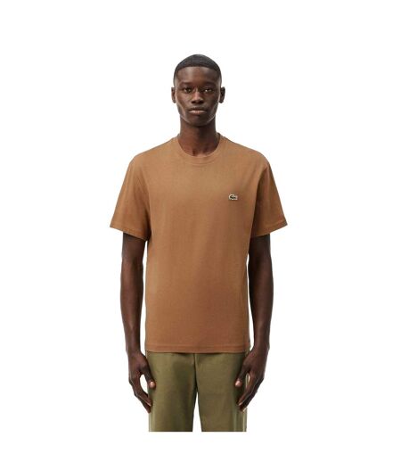 T-shirt Style Logo Brodé Homme Marron Lacoste