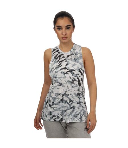 Womens/ladies Fast Graphic Tank Top Grey Adidas