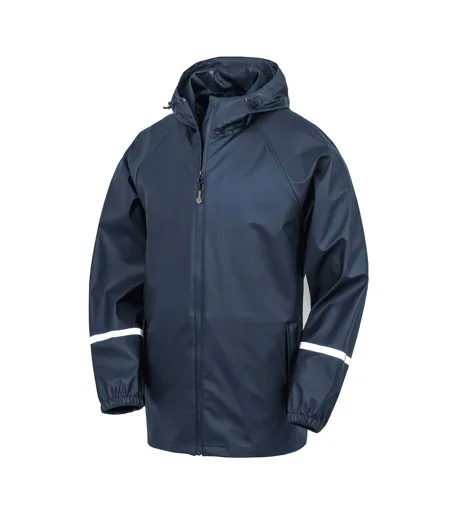 Mens Prism Reflective Tape Pu Recycled Waterproof Jacket Black Result Recycled