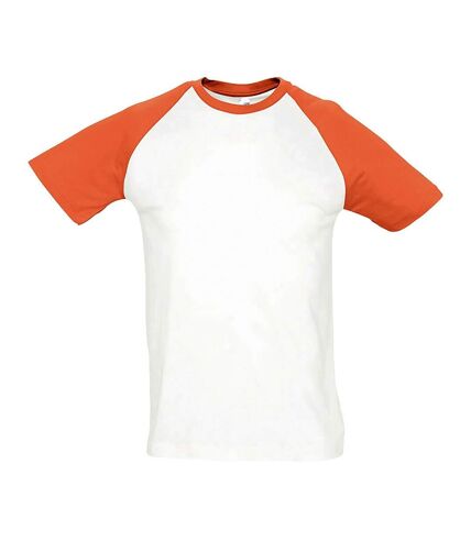 T-shirt bicolore pour homme - 11190 - blanc et orange