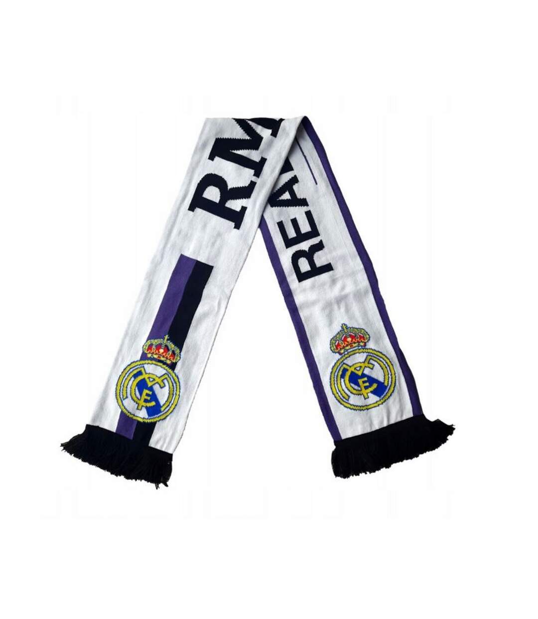 Écharpe Motif/style Recto-verso 12th Taille Unique Blanc Noir Real Madrid CF-2