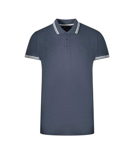 Polo Motif Col À Double Rayure Adulte Bleu Marine Blanc Cavalli Class