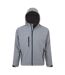 SOLS Mens Replay Hooded Soft Shell Jacket (Breathable, Windproof And Water Resistant) (Grey Marl) - UTPC410