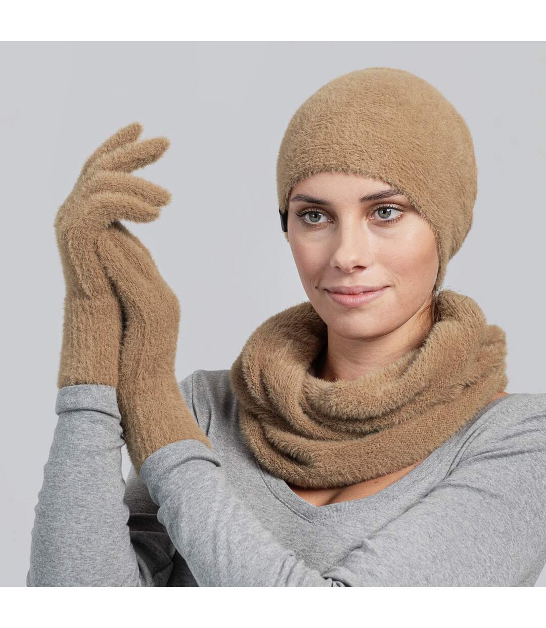 Ensemble Snood gants bonnet Etama  - Fabriqué en UE-2