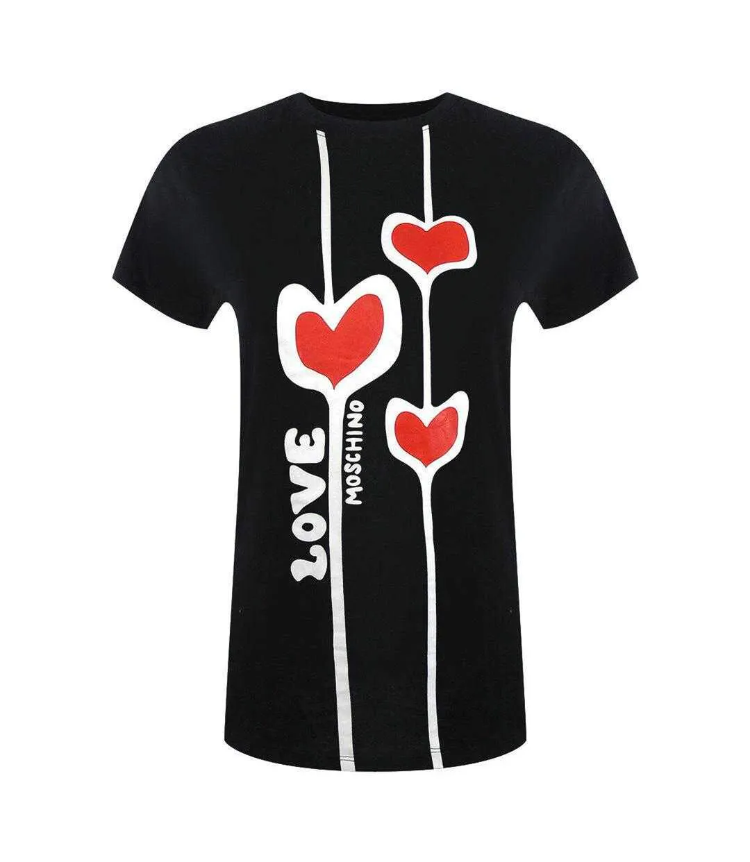 Womens/ladies Heart T-shirt Black Love Moschino-1