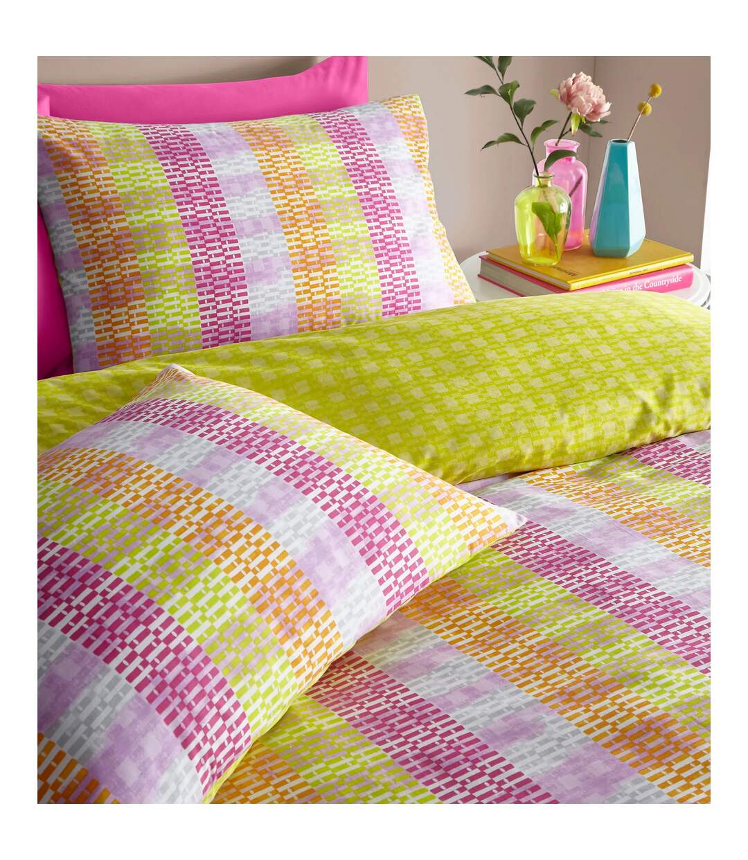 Neola neon duvet cover set multicoloured Furn-3