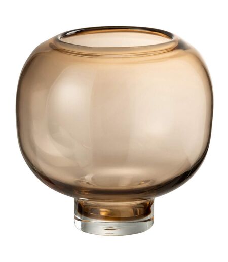 Vase Rond en Verre Pied 20cm Marron