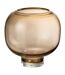 Vase Rond en Verre Pied 20cm Marron-1