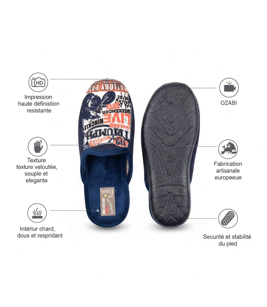 Pantoufles Homme Mule Fantaisie PHOTOPRINT-3
