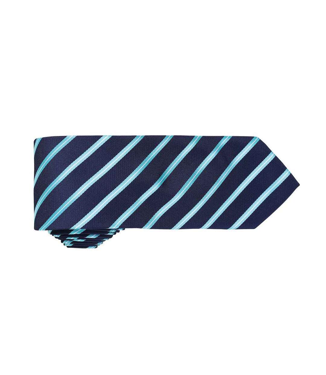 Mens stripe tie one size navy/turquoise Premier