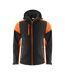 Mens Prime Soft Shell Jacket Black Orange Printer-1