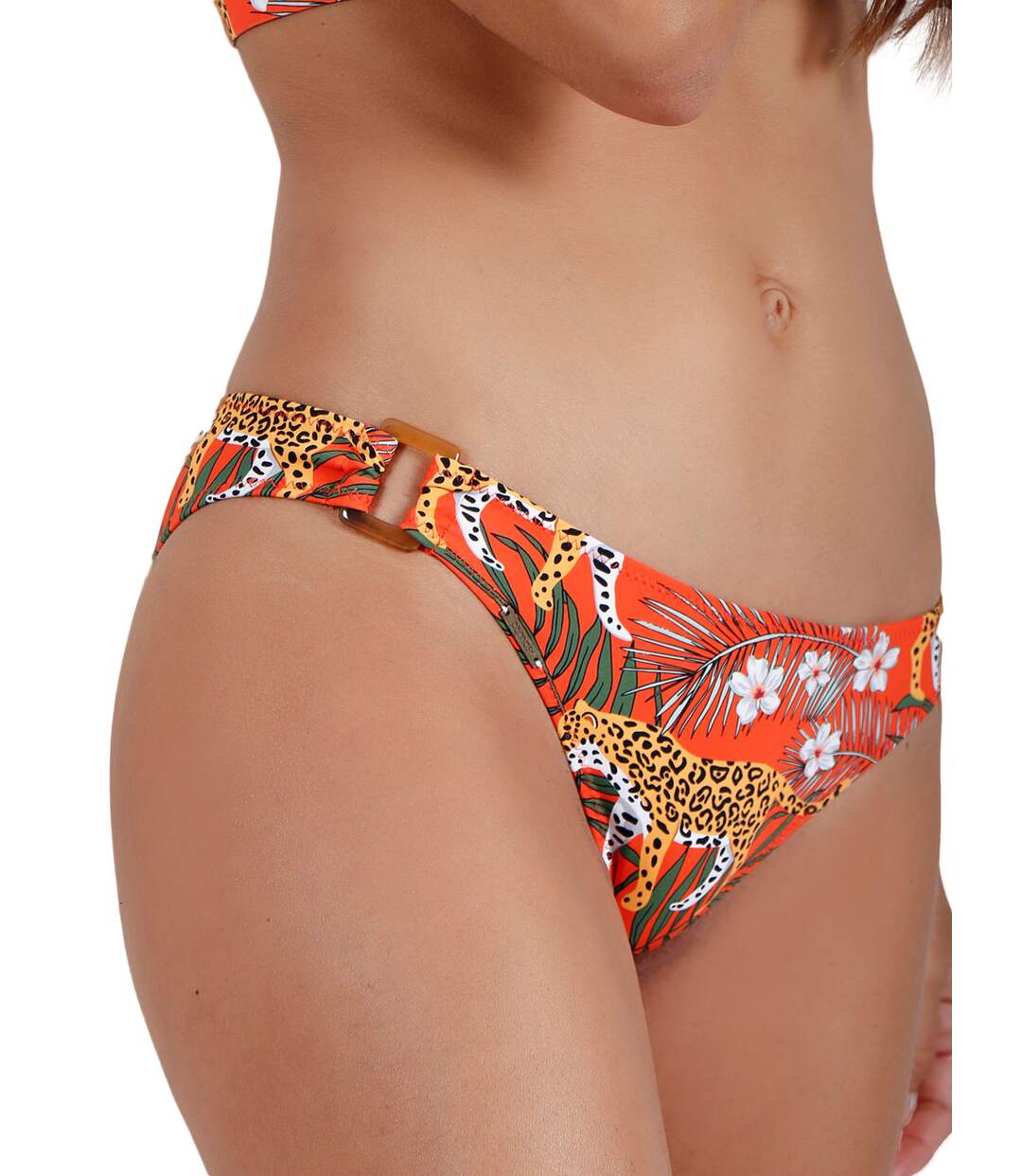 Ensemble 2 pièces bikini dos nu Jungle Fever orange Admas