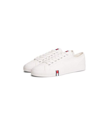Mens Canvas Flat Trainers Ecru Tommy Jeans