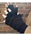 Mens Black 3M Thinsulate Insulation Lined Fingerless Gloves-4