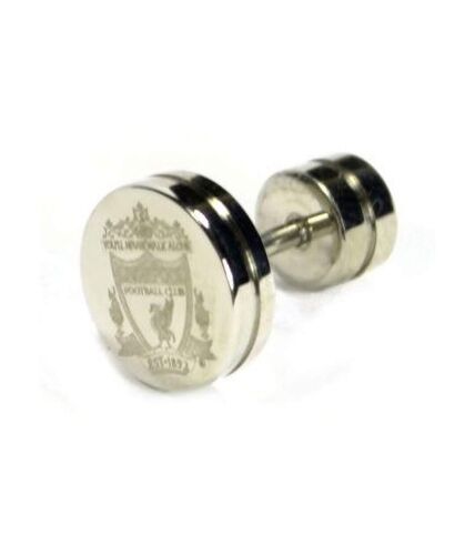 Liverpool FC Stainless Steel Engraved Stud Earring (Silver) (One Size) - UTBS1563