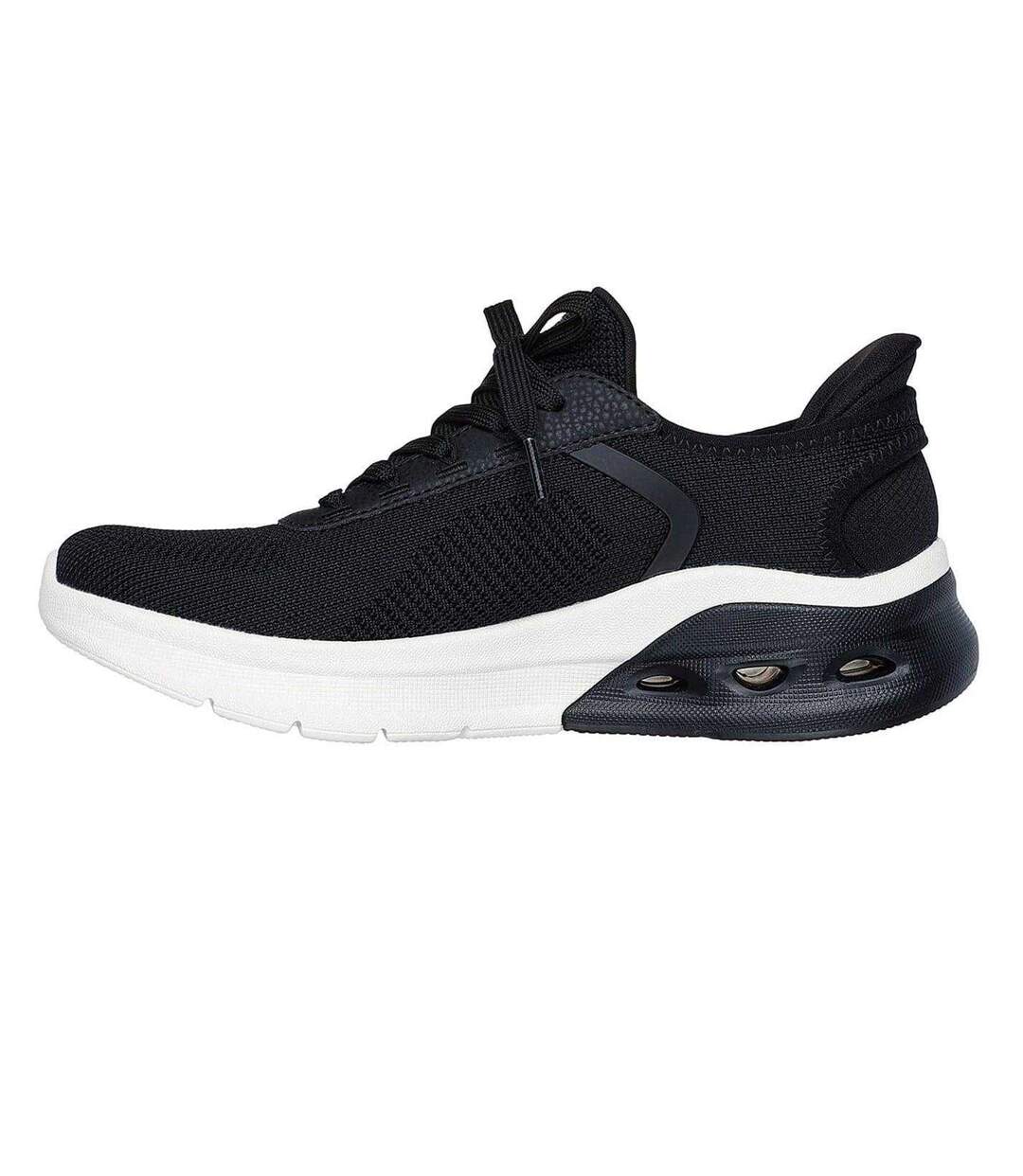 Womens/ladies Glide-step Trainers Black White Skechers-2