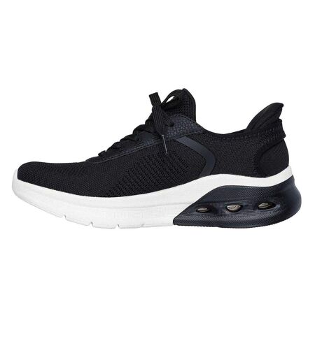Womens/ladies Glide-step Trainers Black White Skechers