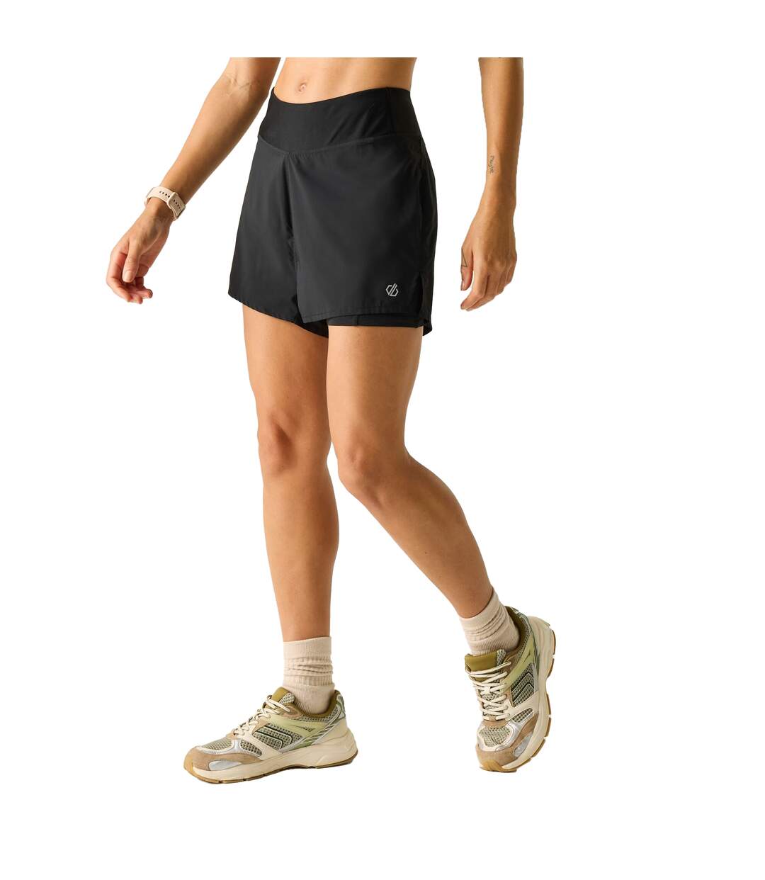 Womens/ladies Nimble 2 In 1 Shorts Black Dare 2B-1