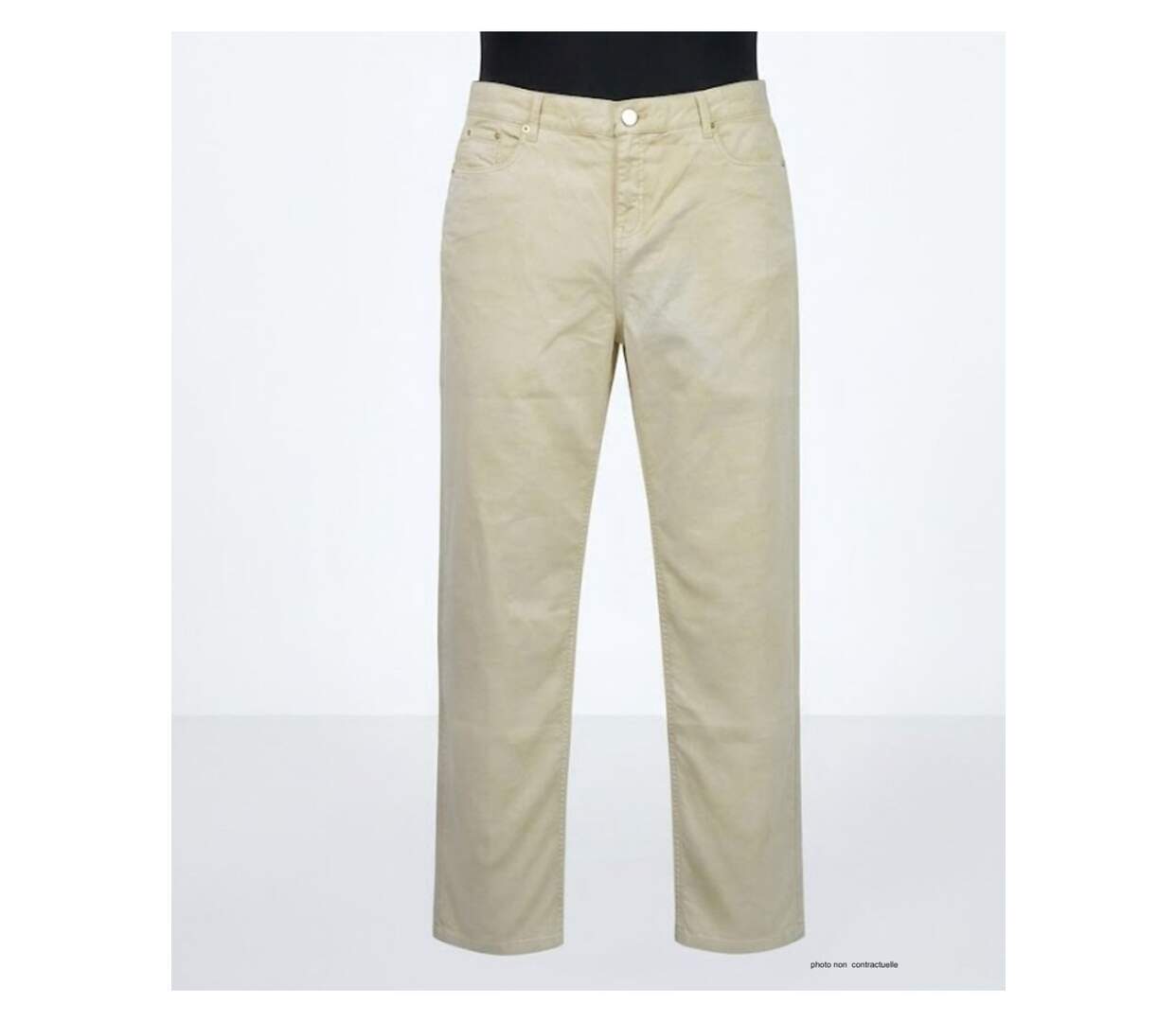 Pantalon 5 poches AXONE Balade - Toile gabardine coton stretch Beige pour une allure lumineuse et confortable-3