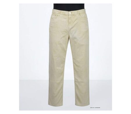 Pantalon 5 poches AXONE Balade - Toile gabardine coton stretch Beige pour une allure lumineuse et confortable